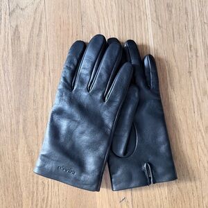 Coach Men's Black Leather Gloves - Smooth Leather